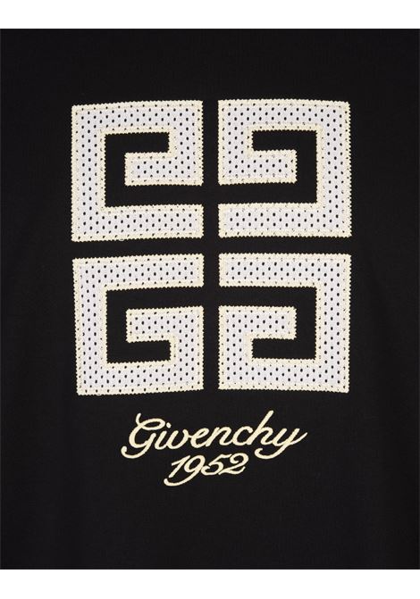 GIVENCHY T-Shirt In Rete Nera Con Logo 4G e Firma GIVENCHY 1952 - GIVENCHY Vendite stagionali