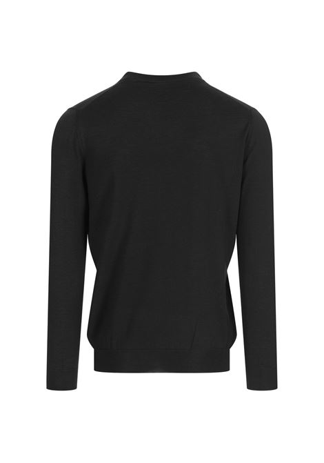 KITON Pullover Scollo a V In Seta e Cashmere Antracite - KITON Offerta natalizia