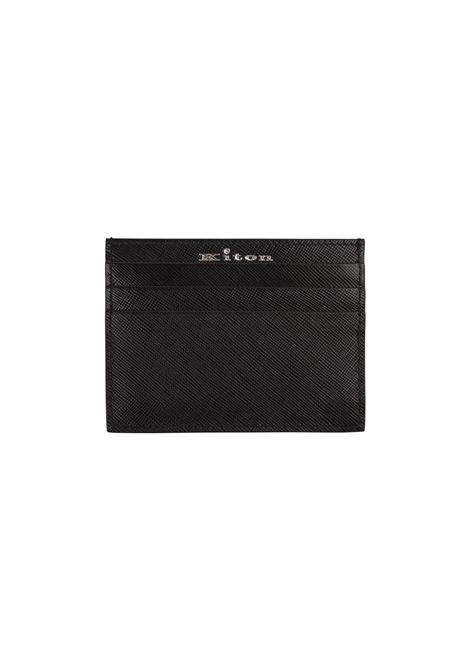 KITON Portacarte Nero Con Logo Argentato - KITON Offerta Anniversario