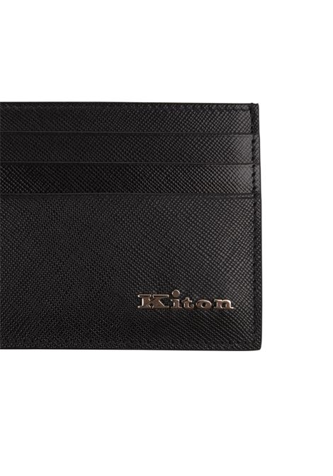 KITON Portacarte Nero Con Logo Argentato - KITON Offerta Anniversario