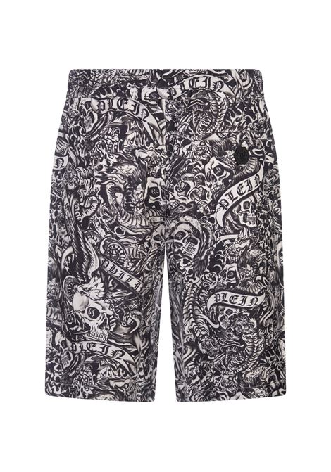 PHILIPP PLEIN Silk Cool Kid Shorts Tattoo - PHILIPP PLEIN Offerte esclusive