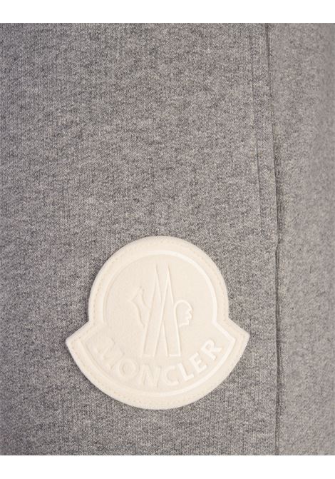 MONCLER Joggers Grigi Con Patch Logo a Contrasto - MONCLER Super Saving Price