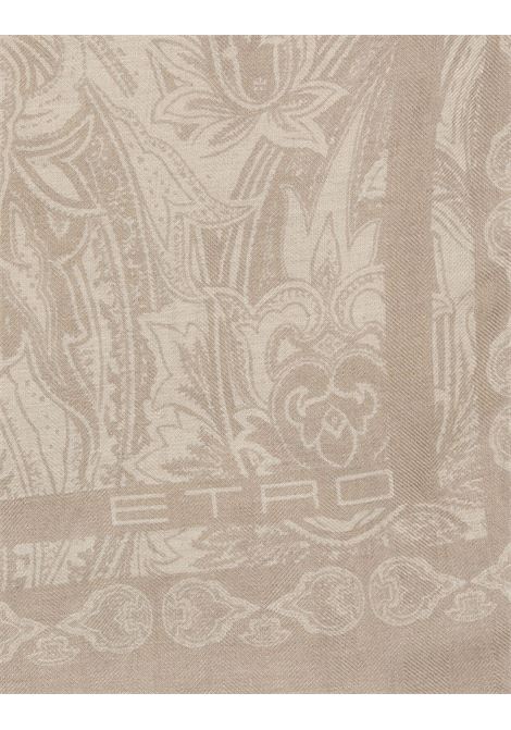 ETRO Sciarpa In Misto Cashmere Beige Stampato - ETRO Sostegno trimestrale