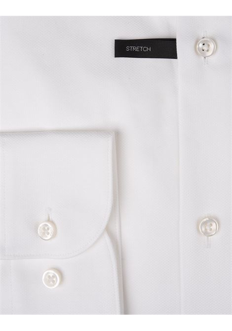 BOSS Camicia Hank Slim Fit In Tessuto Armaturato Di Cotone Stretch Bianco - BOSS In vendita
