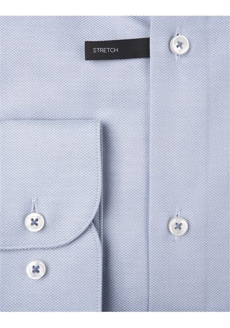 BOSS Camicia Hank Slim Fit In Tessuto Armaturato Di Cotone Stretch Azzurro - BOSS Duty-free