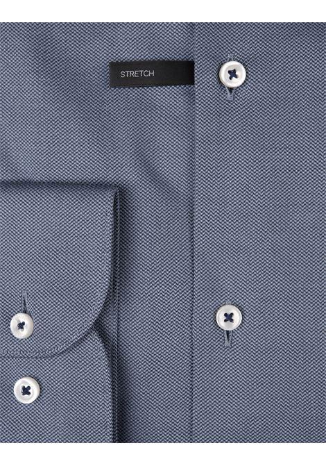 BOSS Camicia Hank Slim Fit In Tessuto Armaturato Di Cotone Stretch Grigio - BOSS 50% di sconto per tempo limitato