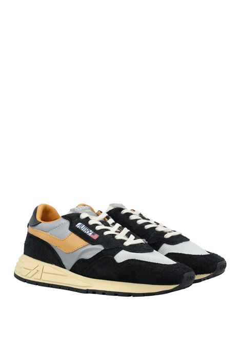 AUTRY Sneakers Reelwind In Suede Nero e Nylon Riflettente - AUTRY Promozione
