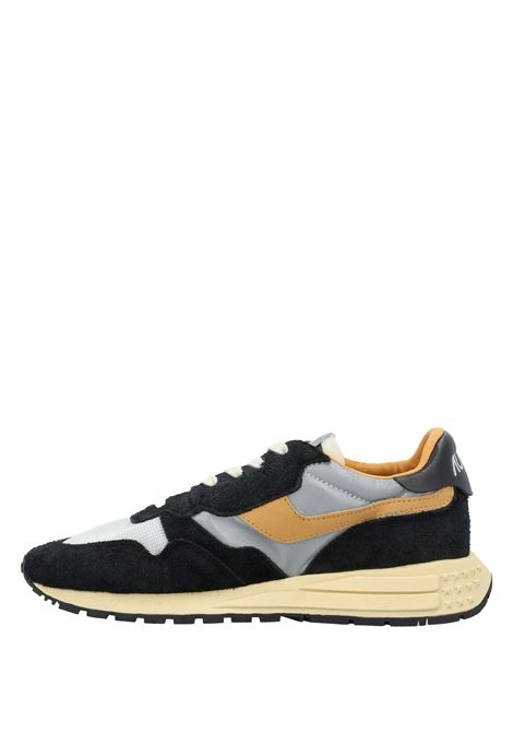 AUTRY Sneakers Reelwind In Suede Nero e Nylon Riflettente - AUTRY Promozione