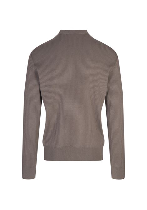 BOSS Maglione Regular Fit In Seta e Cotone Taupe - BOSS Promozione Limitata