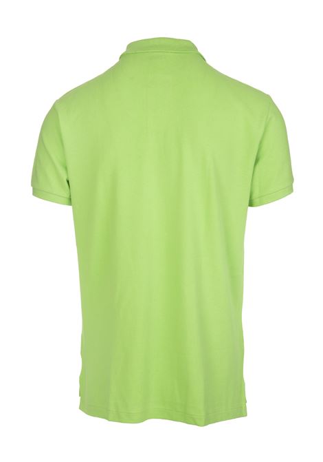 RALPH LAUREN Polo in Piquet Slim-Fit Verde Chiaro e Rossa - RALPH LAUREN Online