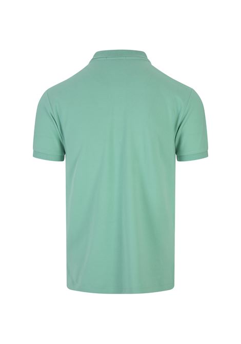 RALPH LAUREN Polo in Piquet Slim-Fit Verde Tramonto e Rosa - RALPH LAUREN Outlet