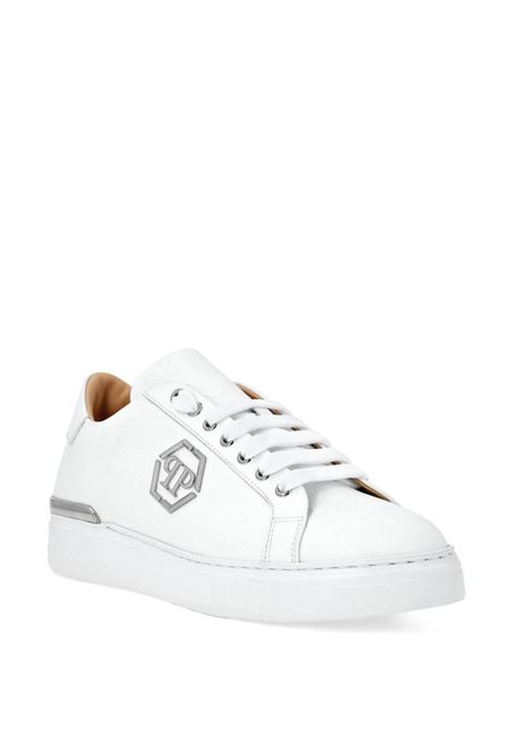 PHILIPP PLEIN Sneakers Low-Top Monogram In Nappa Bianca - PHILIPP PLEIN Sconto di tempo limitato