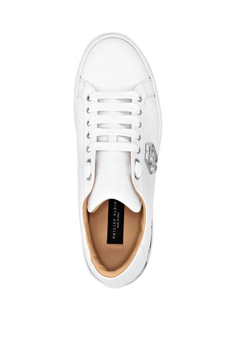 PHILIPP PLEIN Sneakers Low-Top Monogram In Nappa Bianca - PHILIPP PLEIN Sconto di tempo limitato
