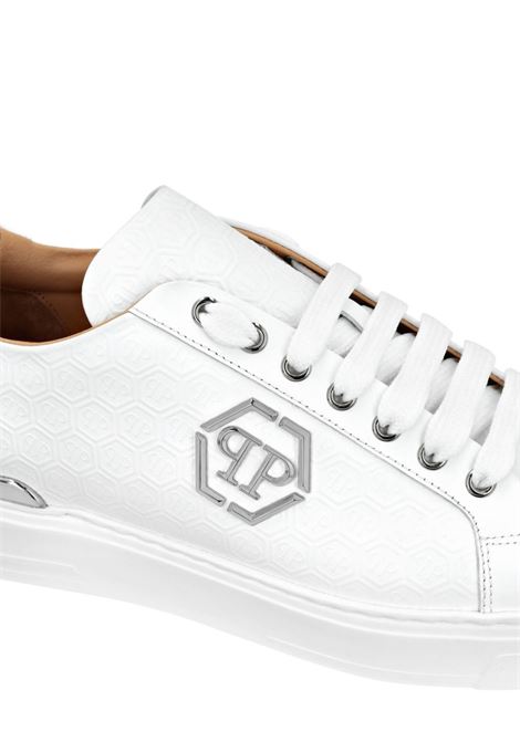 PHILIPP PLEIN Sneakers Low-Top Monogram In Nappa Bianca - PHILIPP PLEIN Sconto di tempo limitato