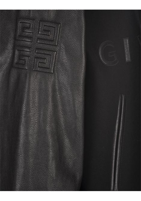 GIVENCHY Bomber Nero In Lana e Pelle Con Cappuccio - GIVENCHY Black Friday