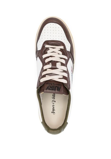AUTRY Sneakers Medalist Low Super Vintage In Pelle Bianca Verde e Marrone - AUTRY Offerta Pasqua