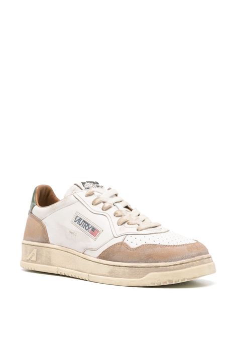 AUTRY Sneakers Medalist Super Vintage Bianche Con Inserti In Suede Verde e Cognac - AUTRY Offerta Giorno del Papà