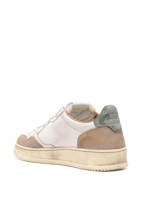 AUTRY Sneakers Medalist Super Vintage Bianche Con Inserti In Suede Verde e Cognac - AUTRY Offerta Giorno del Papà