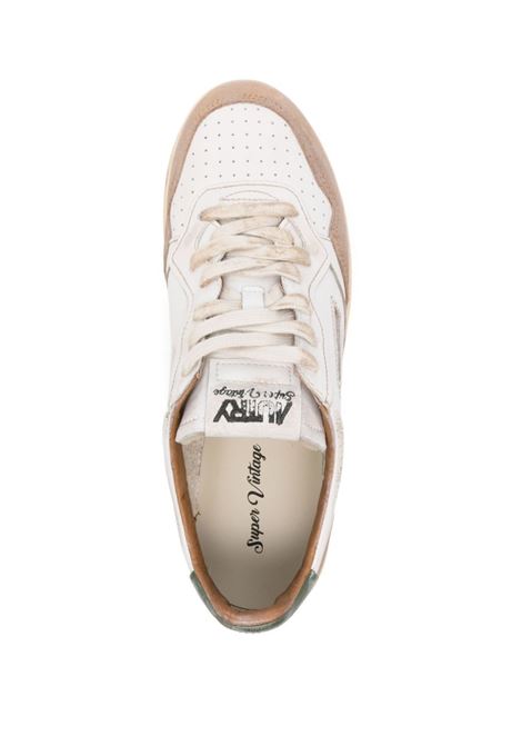 AUTRY Sneakers Medalist Super Vintage Bianche Con Inserti In Suede Verde e Cognac - AUTRY Offerta Giorno del Papà