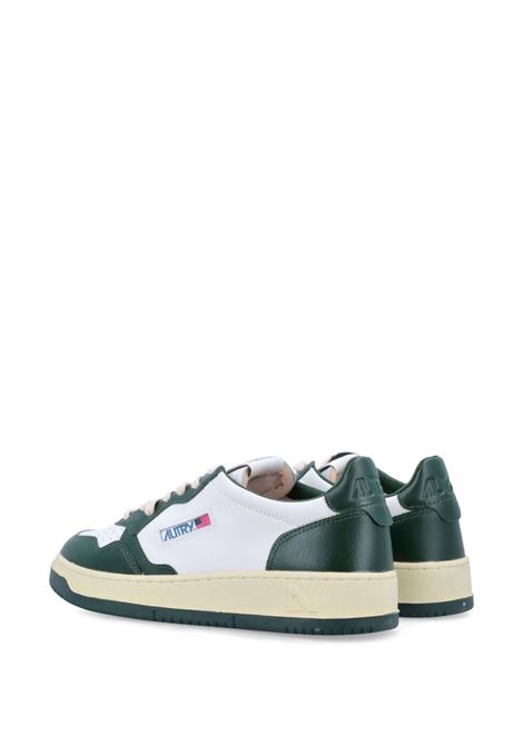 AUTRY Sneakers Medalist Low In Pelle Bicolor Bianca e Verde - AUTRY Offerta San Valentino