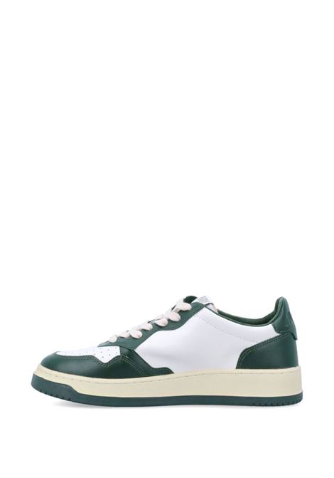 AUTRY Sneakers Medalist Low In Pelle Bicolor Bianca e Verde - AUTRY Offerta San Valentino