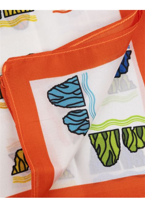 813 (OTTO TREDICI) Pochette In Seta Con Pattern Faraglioni in Arancione/Multicolore - 813 (OTTO TREDICI) Online Outlet