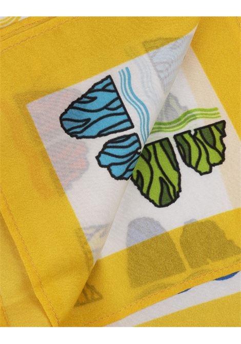 813 (OTTO TREDICI) Pochette In Seta Con Pattern Faraglioni in Giallo/Multicolore - 813 (OTTO TREDICI) Offerte esclusive