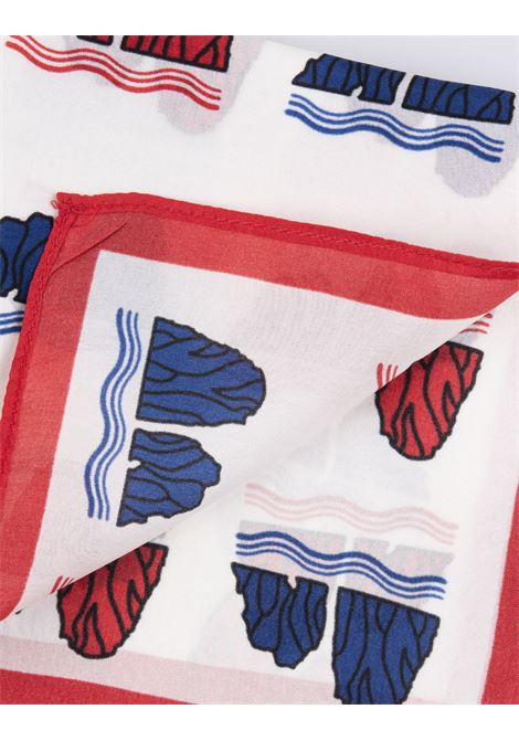 813 (OTTO TREDICI) Pochette In Seta Con Pattern Faraglioni Rosso e Blu - 813 (OTTO TREDICI) Lightning offer