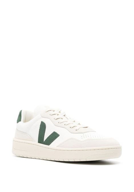 VEJA Sneakers V-90 In Pelle Bianca e Verde - VEJA Liquidazione
