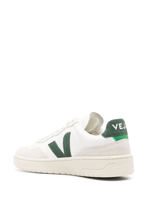 VEJA Sneakers V-90 In Pelle Bianca e Verde - VEJA Liquidazione