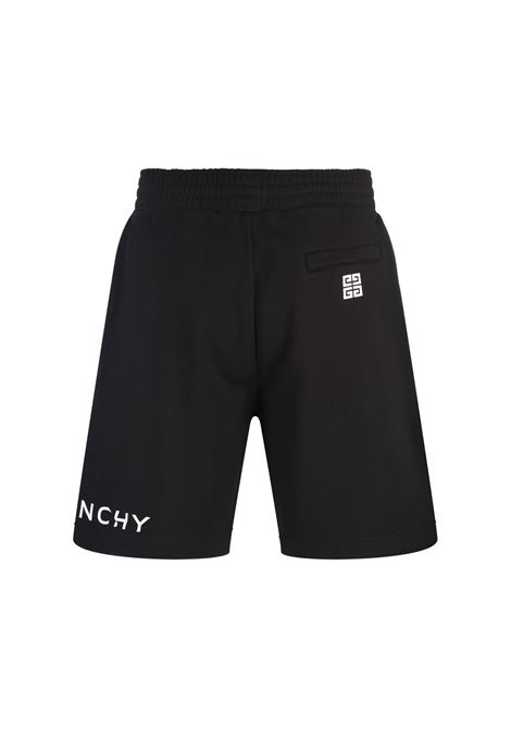 GIVENCHY Bermuda Neri Con Logo a Contrasto - GIVENCHY Promozione temporanea