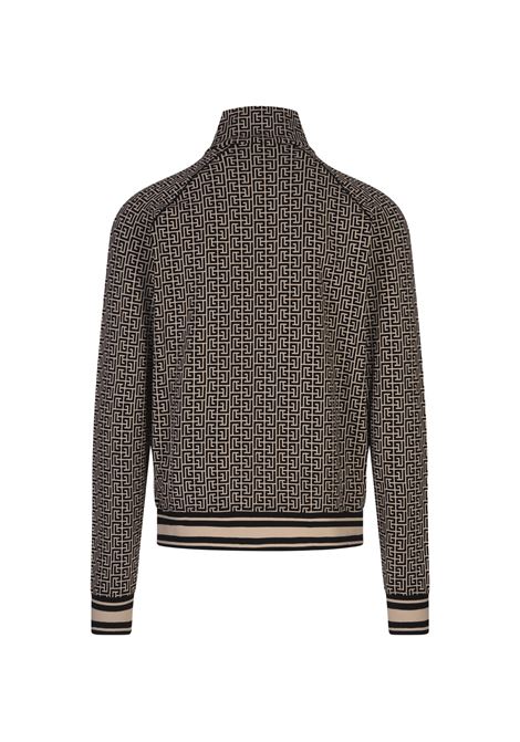 BALMAIN Bomber In Tessuto Monogram Avorio e Nero - BALMAIN Fino al 55% di sconto