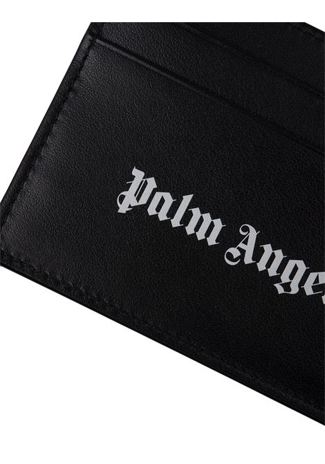 PALM ANGELS Portacarte In Pelle Nera Con Stampa Logo - PALM ANGELS Super sconto