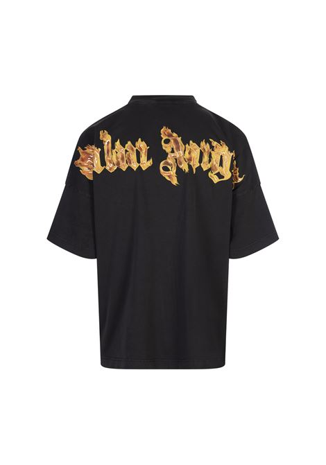 PALM ANGELS T-Shirt Burning Palm Nera - PALM ANGELS Enormi sconti