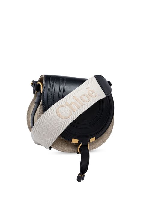 CHLOÉ Borsa Saddle Piccola Marcie In Lino e Pelle - CHLOÉ Promozione Limitata