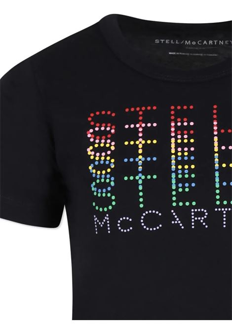STELLA MCCARTNEY KIDS T-Shirt Nera Con Logo Grafico Multicolore - STELLA MCCARTNEY KIDS Sconti VIP