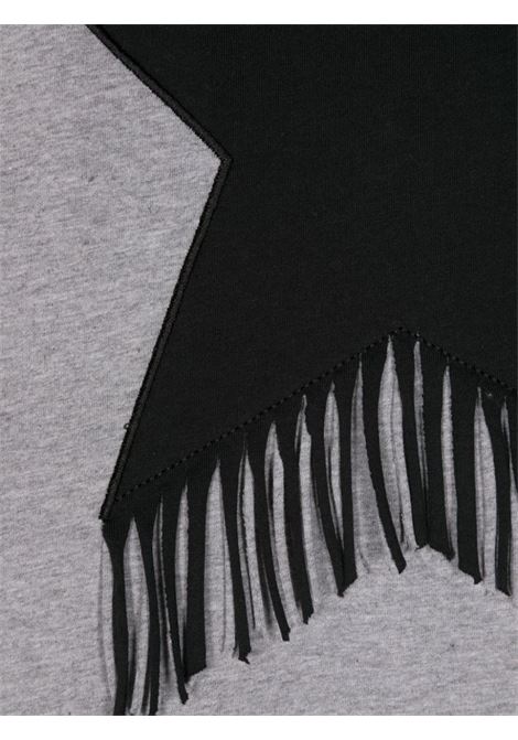 STELLA MCCARTNEY KIDS T-Shirt Grigia con Frange e Grafica Stella - STELLA MCCARTNEY KIDS Super Saving Price