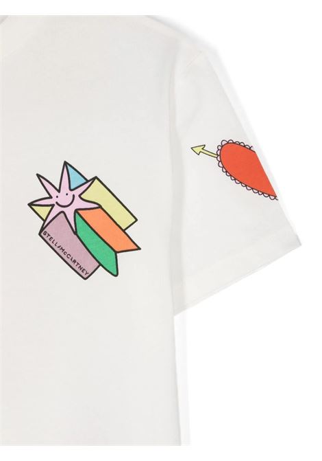 STELLA MCCARTNEY KIDS T-Shirt Bianca Con Grafica Stelle Cadenti - STELLA MCCARTNEY KIDS Offerta settimanale