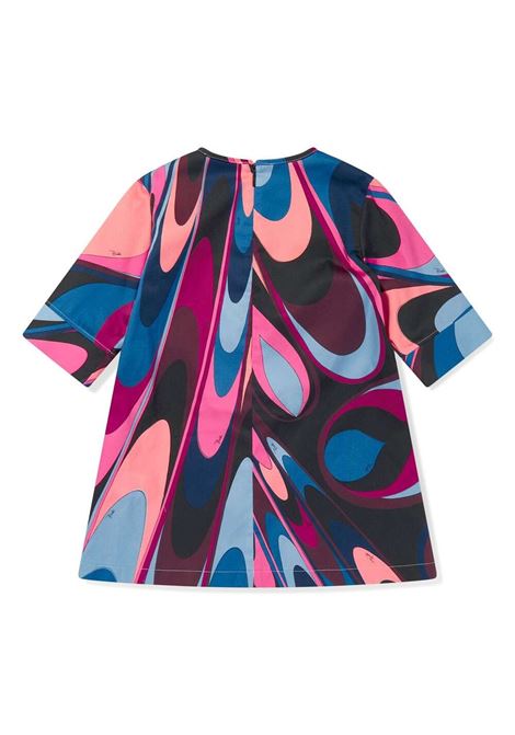 EMILIO PUCCI JUNIOR Abito a Maniche Lungo Con Stampa Onde - EMILIO PUCCI JUNIOR Ultimo giorno