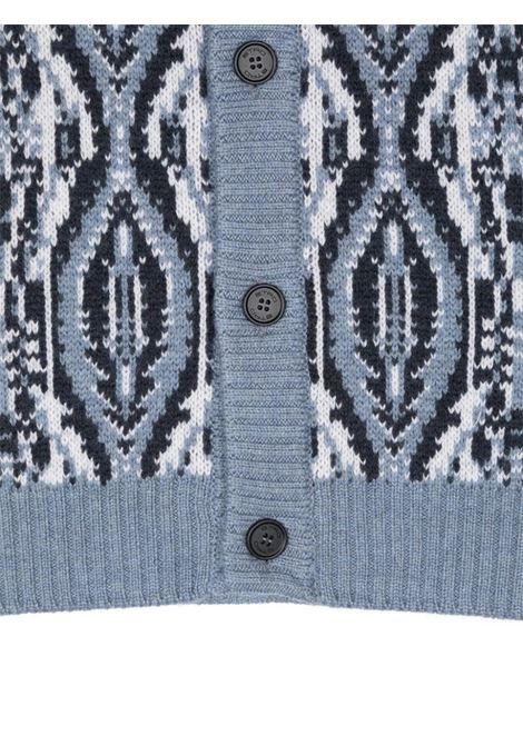 ETRO KIDS Cardigan In Lana Jacquard Azzurra Con Motivi Geometrici - ETRO KIDS Limitato a 3 giorni