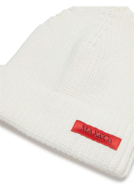 MAX&CO. KIDS Berretto Bianco Con Etichetta Logo - MAX&CO. KIDS 50% di sconto per tempo limitato