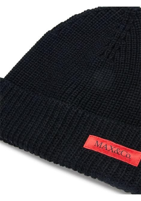 MAX&CO. KIDS Berretto Nero Con Etichetta Logo - MAX&CO. KIDS Sconti questo mese