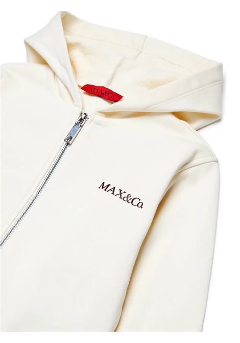MAX&CO. KIDS Felpa Zip-Up Bianc Con Logo e Cappuccio - MAX&CO. KIDS Promozione