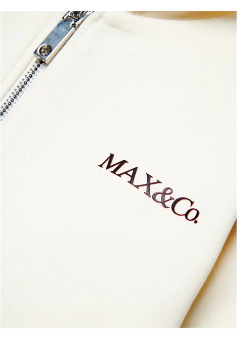 MAX&CO. KIDS Felpa Zip-Up Bianc Con Logo e Cappuccio - MAX&CO. KIDS Promozione