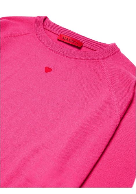 MAX&CO. KIDS Pullover In Lana Fucsia Con Cuore - MAX&CO. KIDS Qualità Garantita