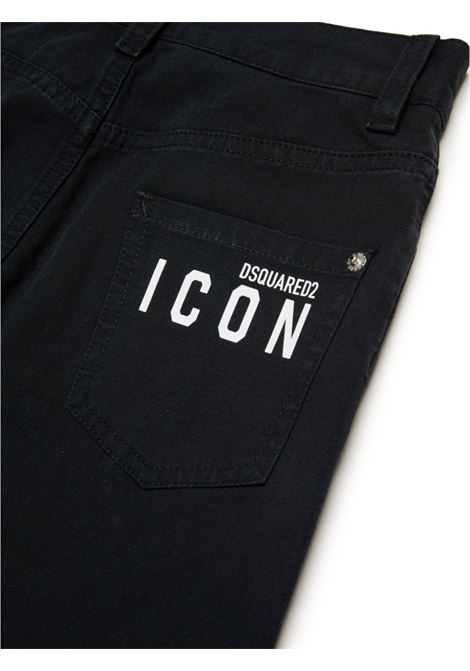 DSQUARED2 KIDS Jeans a Gamba Dritta Neri Ccon Logo Icon Dsquared2 - DSQUARED2 KIDS Consegna Veloce