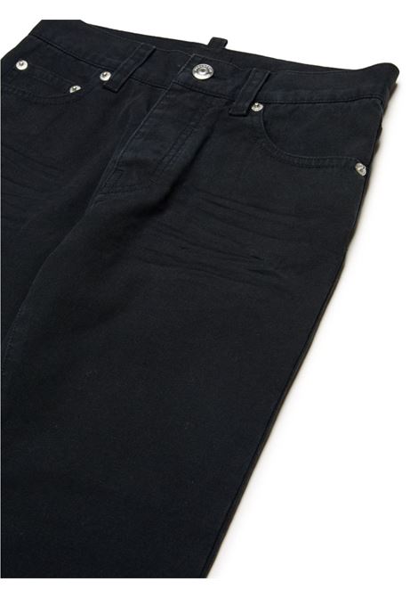 DSQUARED2 KIDS Jeans a Gamba Dritta Neri Ccon Logo Icon Dsquared2 - DSQUARED2 KIDS Consegna Veloce