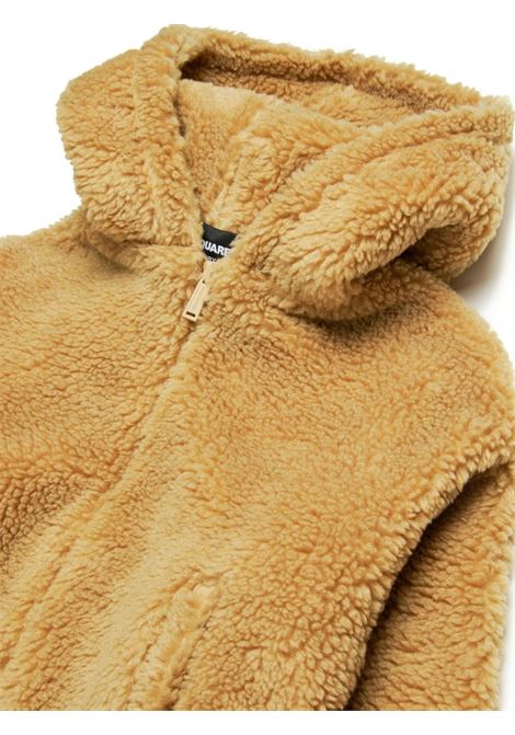 DSQUARED2 KIDS Giacca Con Cappuccio Icon In Teddy Beige - DSQUARED2 KIDS Fino Al -60%