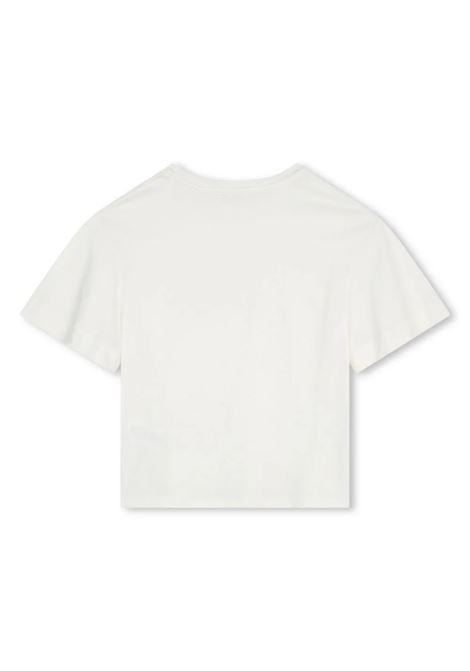CHLOÉ KIDS T-Shirt Bianca Con Stampa Logo e Stelle - CHLOÉ KIDS Affare Del Giorno