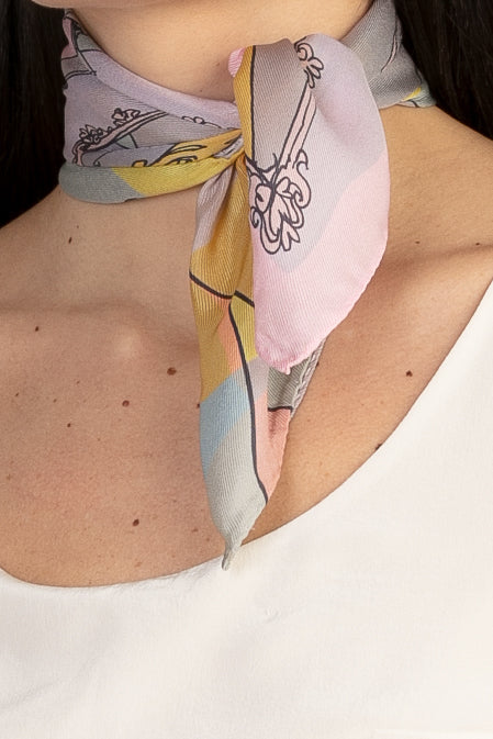 Sans Tabù Foulard pura seta “Specchio Delle Mie Brame” - Rose 2025